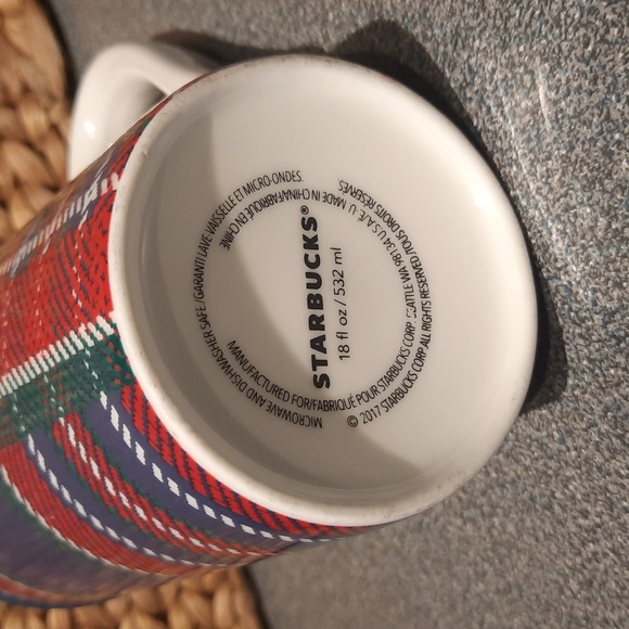 2017 Starbucks Tartan Plaid Tall 18 oz. Coffee Mug - Picture 5 of 6